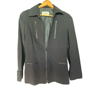 Iceberg Italy Navy Wool Blend Zip Jacket Size 40 (US 4/6)